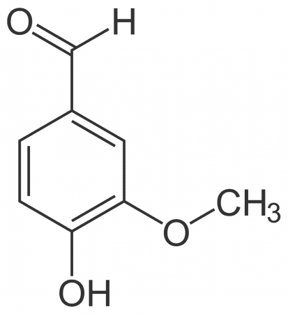 Fórmula de la vanilina o vainillina